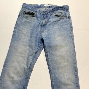 True Craft Men's Straight Fit Medium Wash Stretch Denim Blue Jeans 34x34 Used